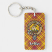 Clan MacMillan Crest over jurk Tartan Sleutelhanger (Voorkant)