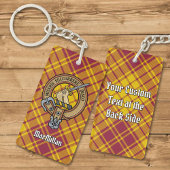 Clan MacMillan Crest over jurk Tartan Sleutelhanger