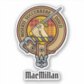 Clan MacMillan Crest over jurk Tartan Sticker (Voorkant)