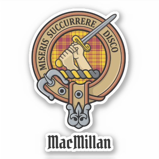 Clan MacMillan Crest over jurk Tartan Sticker (Voorkant)