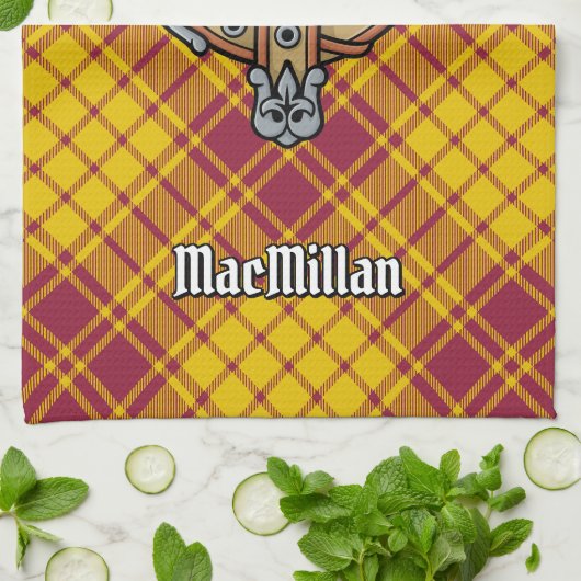 Clan MacMillan Crest over jurk Tartan Theedoek (Gevouwen)