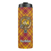 Clan MacMillan Crest over jurk Tartan Thermosbeker (Voorkant)