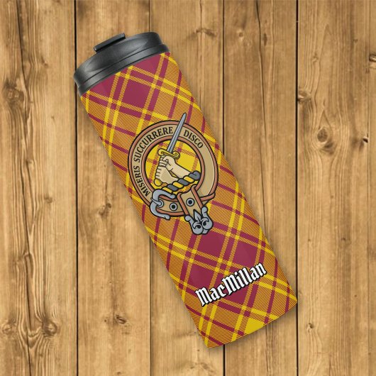 Clan MacMillan Crest over jurk Tartan Thermosbeker