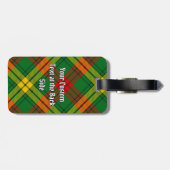 Clan MacMillan Crest over Tartan Bagagelabel (Achterkant horizontaal)