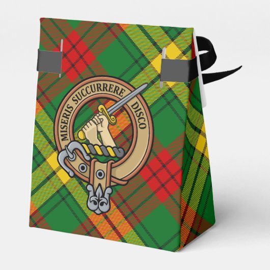 Clan MacMillan Crest over Tartan Bedankdoosjes (Achterkant)