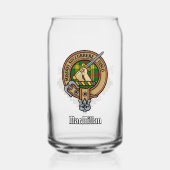 Clan MacMillan Crest over Tartan Blikvorm Glas (Voorkant)