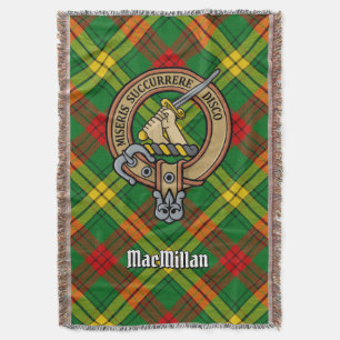 Clan MacMillan Crest over tartan Deken