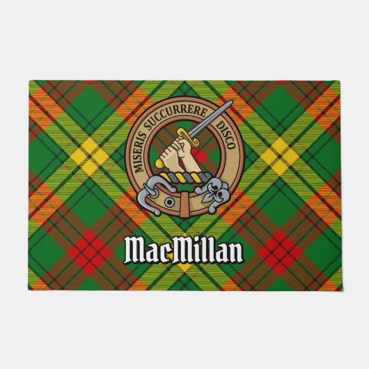 Clan MacMillan Crest over Tartan Deurmat (Voorkant)
