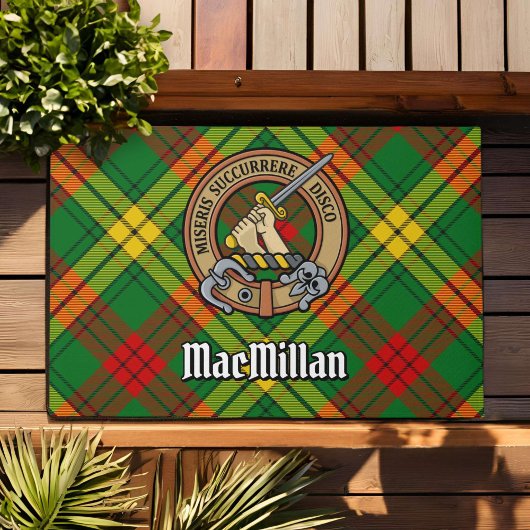 Clan MacMillan Crest over Tartan Deurmat