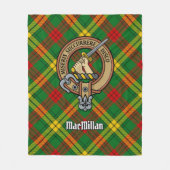 Clan MacMillan Crest over Tartan Fleece Deken (Voorkant)