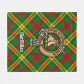 Clan MacMillan Crest over Tartan Fleece Deken (Voorkant (Horizontaal))