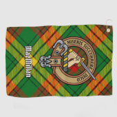 Clan MacMillan Crest over Tartan Golfhanddoek (Horizontaal)