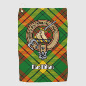 Clan MacMillan Crest over Tartan Golfhanddoek (Voorkant)