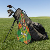 Clan MacMillan Crest over Tartan Golfhanddoek (Groen)