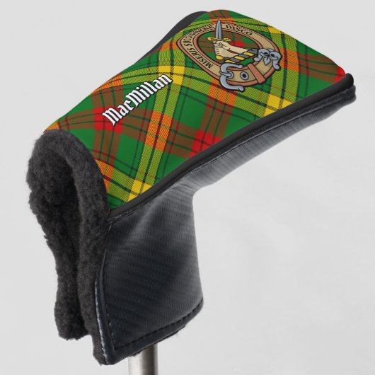 Clan MacMillan Crest over Tartan Golfheadcover (3/4 voorkant)
