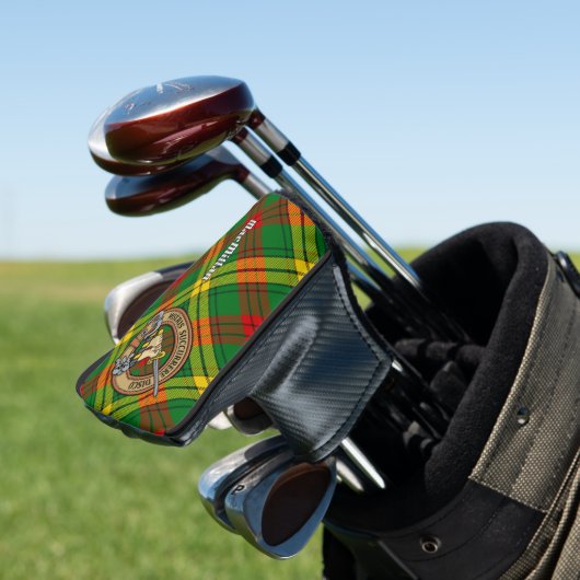 Clan MacMillan Crest over Tartan Golfheadcover (Insitu)