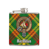 Clan MacMillan Crest over Tartan Heupfles (Voorkant)
