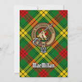 Clan MacMillan Crest over Tartan Kaart (Achterkant)
