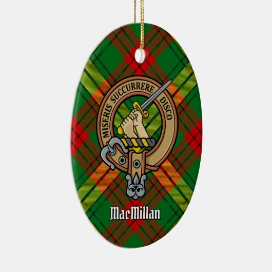 Clan MacMillan Crest over Tartan Keramisch Ornament (Rechts)