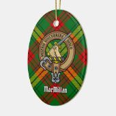 Clan MacMillan Crest over Tartan Keramisch Ornament (Links)