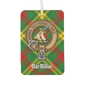 Clan MacMillan Crest over Tartan Luchtverfrisser (Voorkant)