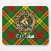 Clan MacMillan Crest over Tartan Muismat (Voorkant)