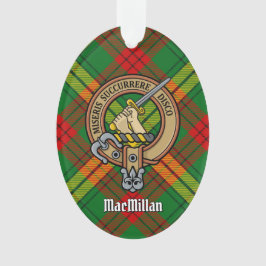 Clan MacMillan Crest over Tartan Ornament