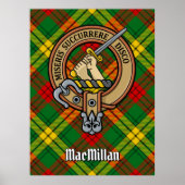 Clan MacMillan Crest over Tartan Poster (Voorkant)