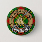 Clan MacMillan Crest over Tartan Ronde Button 5,7 Cm (Voorkant)
