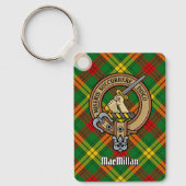 Clan MacMillan Crest over Tartan Sleutelhanger (Voorkant)