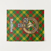 Clan MacMillan Crest over Tartan Wandkleed (Voorkant (horizontaal))
