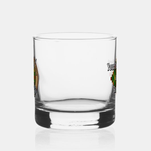 Clan MacMillan Crest over Tartan Whisky Glas (Links)
