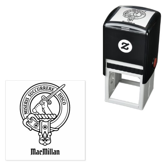 Clan MacMillan Crest Zelfinkkend Stempel (In situ)