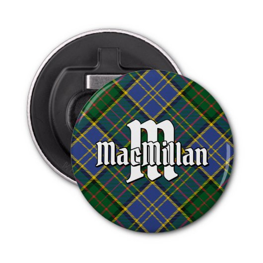 Clan MacMillan Hunting Tartan Button Flesopener (Voorkant)
