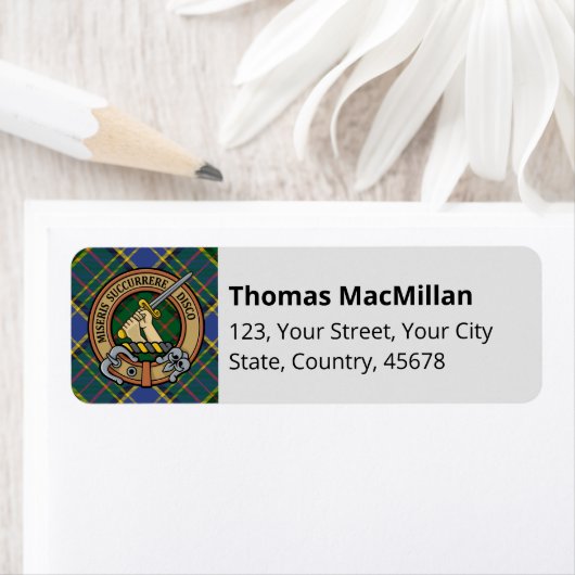 Clan MacMillan Hunting Tartan Etiket (Insitu)