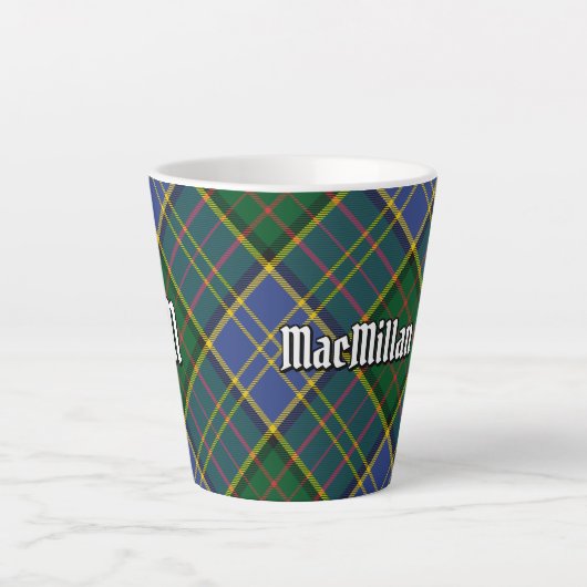 Clan MacMillan Hunting Tartan Latte Mok (Voorkant)