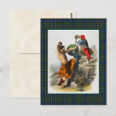 Clan MacMillan Illustratie Tartan Lijst Briefkaart (Voorkant / Achterkant)