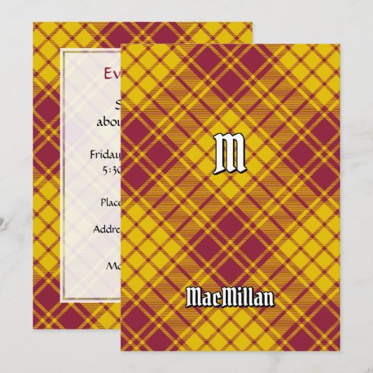 Clan MacMillan Jurk Tartan Kaart (Voorkant / Achterkant)