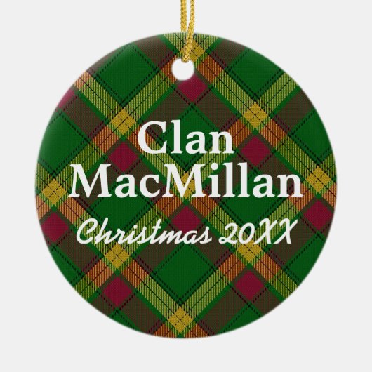 Clan MacMillan Scottish Tartan Keramisch Ornament (Voorkant)