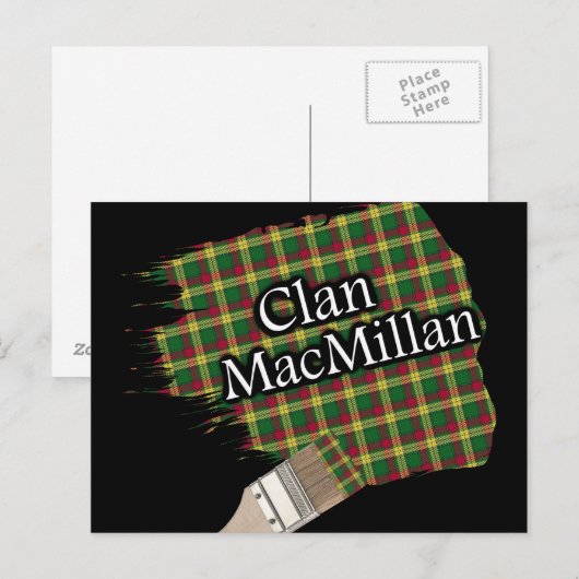 Clan MacMillan Scottish Tartan Paint Brush Briefkaart (Voorkant / Achterkant)