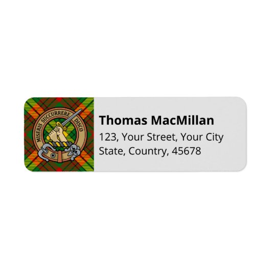 Clan MacMillan Tartan Etiket (Voorkant)