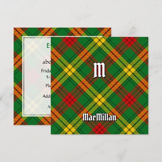 Clan MacMillan Tartan Kaart (Voorkant / Achterkant)