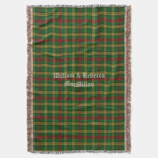 Clan MacMillan Tartan Pset Custom Throw Blanket Deken (Voorkant Verticaal)