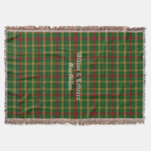 Clan MacMillan Tartan Pset Custom Throw Blanket Deken