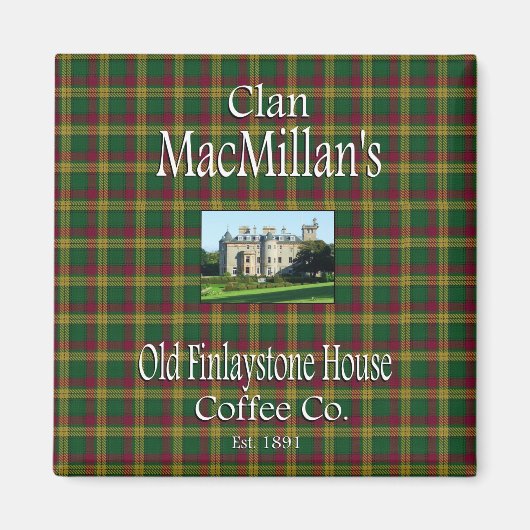 Clan MacMillan's Oude Finlaystone House Koffie Co. Magneet (Voorkant)