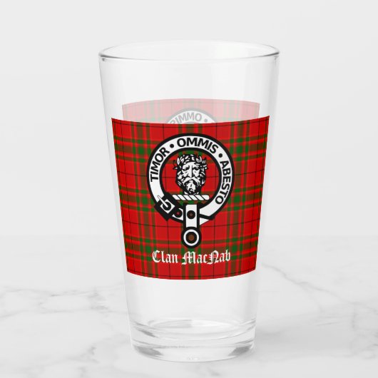 Clan MacNab Crest Badge en Tartan Glas (Achterkant)