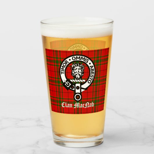 Clan MacNab Crest Badge en Tartan Glas (Voorkant gevuld)