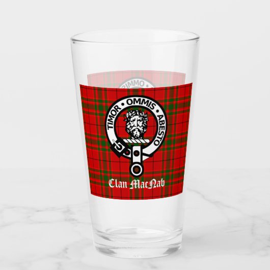 Clan MacNab Crest Badge en Tartan Glas (Voorkant)
