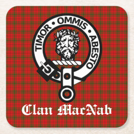 Clan MacNab Crest Badge en Tartan Kartonnen Onderzetters