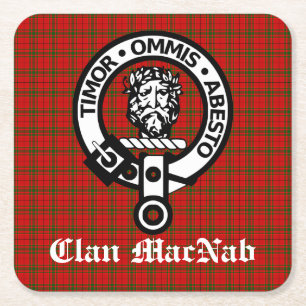 Clan MacNab Crest Badge en Tartan Kartonnen Onderzetters
